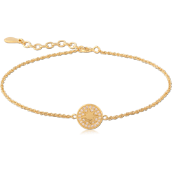 STERLING 925 SILVER GOLD PLATED JEWELED BRACELET