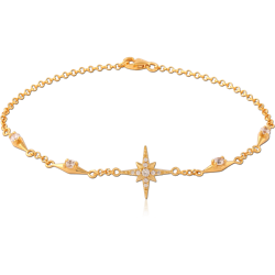 STERLING 925 SILVER GOLD PLATED JEWELED BRACELET