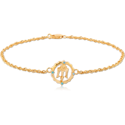 STERLING 925 SILVER GOLD PLATED JEWELED BRACELET