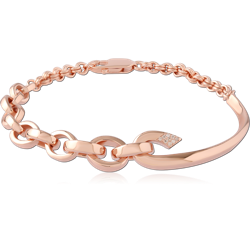 STERLING 925 SILVER ROSE GOLD JEWELED BRACELET