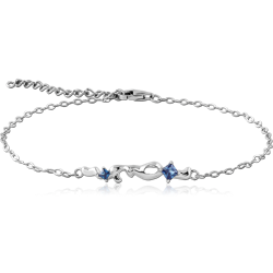 STERLING SILVER 925 RHODIUM COATED JEWELED BRACELET