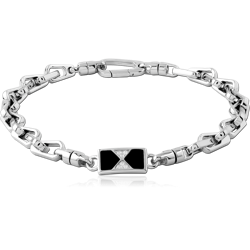 STERLING 925 SILVER RHODIUM PLATED JEWELED BRACELET