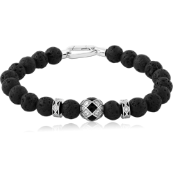 STERLING SILVER 925 RHODIUM COATED JEWELED BRACELET