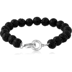 STERLING 925 SILVER RHODIUM PLATED  BRACELET WITH STONE BEADS