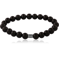 SURGICAL STEEL GRADE 316L ELLASTIC BRACELET WITH STONE BEADS