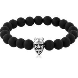 SURGICAL STEEL GRADE 316L ELLASTIC BRACELET WITH STONE BEADS