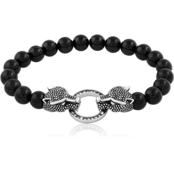 SURGICAL STEEL GRADE 316L BRACELET WITH STONE BEADS