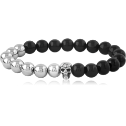 SURGICAL STEEL GRADE 316L ELLASTIC BRACELET WITH STONE BEADS