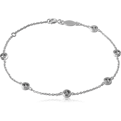 STERLING 925 SILVER JEWELED BRACELET - BALL