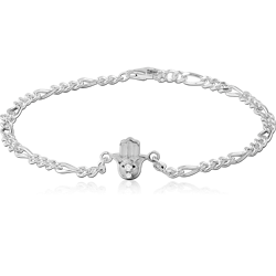 STERLING 925 SILVER JEWELED BRACELET - LEAF FOR KOPI