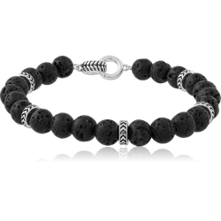 STERLING 925 SILVER BRACELET WITH STONE BEADS