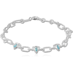 STERLING 925 SILVER JEWELED BRACELET