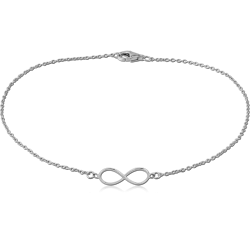 316L SURGICAL STEEL GRADE 316L BRACELET WITH INFINITY CHARM POLISHED FINISH ADJUSTABLE CHAIN
