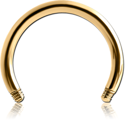 GOLD PVD 18K COATED SURGICAL STEEL GRADE 316L CIRCULAR BARBELL PIN