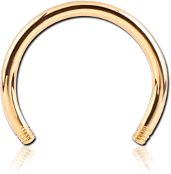 GOLD PVD 18K COATED SURGICAL STEEL GRADE 316L MICRO CIRCULAR BARBELL PIN