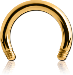 GOLD PVD COATED SURGICAL STEEL GRADE 316L CIRCULAR BARBELL PIN