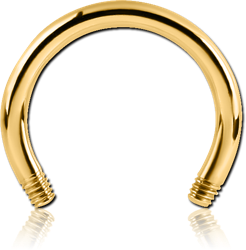 GOLD PVD COATED TITANIUM ALLOY CIRCULAR BARBELL PIN
