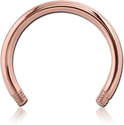 ROSE GOLD PVD COATED SURGICAL STEEL GRADE 316L CIRCULAR BARBELL PIN