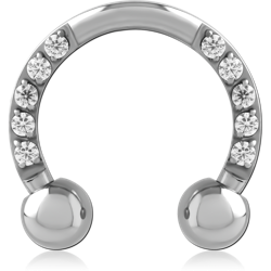 TITANIUM ALLOY JEWELED CIRCULAR BARBELL