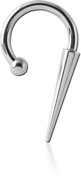 STERILE SURGICAL STEEL GRADE 316L CIRCULAR BARBELL WITH BALL AND LONG CONE