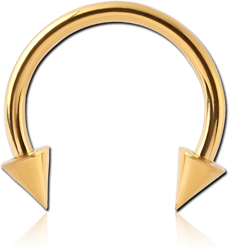 STERILE GOLD PVD COATED SURGICAL STEEL GRADE 316L MICRO CIRCULAR BARBELL WITH CONES