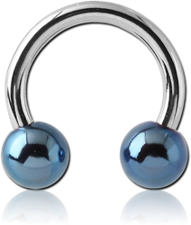 STERILE SURGICAL STEEL GRADE 316L MICRO CIRCULAR BARBELL WITH ANODISED BALLS