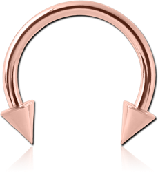 STERILE ROSE GOLD PVD COATED SURGICAL STEEL GRADE 316L MICRO CIRCULAR BARBELL WITH CONES