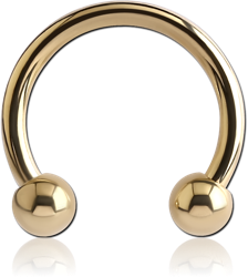 STERILE ZIRCON GOLD PVD COATED SURGICAL STEEL GRADE 316L CIRCULAR BARBELL