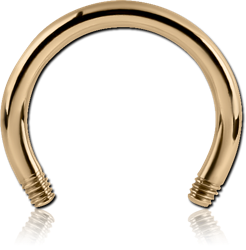 ZIRCON GOLD PVD COATED SURGICAL STEEL GRADE 316L CIRCULAR BARBELL PIN