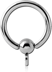 SURGICAL STEEL GRADE 316L BALL CLOSURE RING WITH HOOP