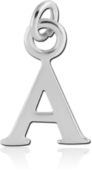 RHODIUM PLATED BASE METAL LETTER CHARM - A