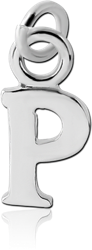 RHODIUM PLATED BASE METAL LETTER CHARM - P