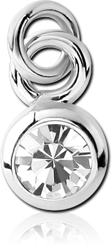 RHODIUM PLATED BASE METAL JEWELED CHARM