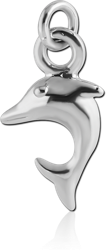RHODIUM PLATED BASE METAL DOLPHIN CHARM