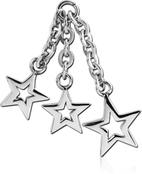SURGICAL STEEL GRADE 316L THREE STARS CHARM
