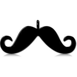 BLACK PVD COATED SURGICAL STEEL GRADE 316L CHARM - MUSTACHE