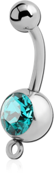 SURGICAL STEEL GRADE 316L JEWELED NAVEL BANANA WITH HOOP