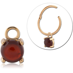 GOLD PVD 18K COATED SURGICAL STEEL GRADE 316L JEWELED CHARM