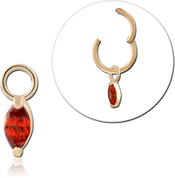 GOLD PVD 18K COATED SURGICAL STEEL GRADE 316L JEWELED CHARM