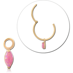 GOLD PVD 18K COATED SURGICAL STEEL GRADE 316L JEWELED CHARM