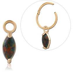 GOLD PVD 18K COATED SURGICAL STEEL GRADE 316L JEWELED CHARM