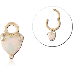 GOLD PVD 18K COATED SURGICAL STEEL GRADE 316L JEWELED CHARM