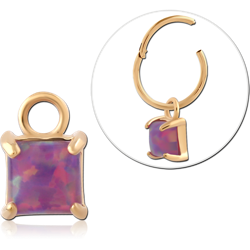 GOLD PVD 18K COATED SURGICAL STEEL GRADE 316L JEWELED CHARM