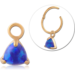 GOLD PVD 18K COATED SURGICAL STEEL GRADE 316L JEWELED CHARM