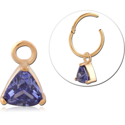 GOLD PVD 18K COATED SURGICAL STEEL GRADE 316L JEWELED CHARM