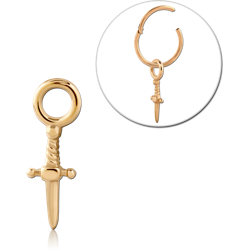 GOLD PVD 18K COATED SURGICAL STEEL GRADE 316L SLIDING CHARM FOR HINGED SEGMENT RING