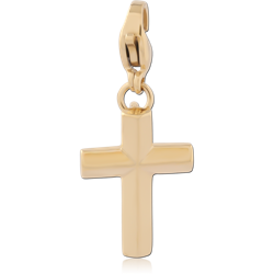 GOLD PVD 18K COATE SURGICAL STEEL GRADE 316L CHARM WITH LOBSTER LOCKER