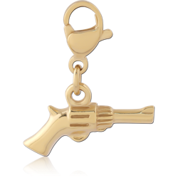 GOLD PVD 18K COATE SURGICAL STEEL GRADE 316L CHARM WITH LOBSTER LOCKER