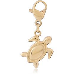 GOLD PVD 18K COATE SURGICAL STEEL GRADE 316L CHARM WITH LOBSTER LOCKER