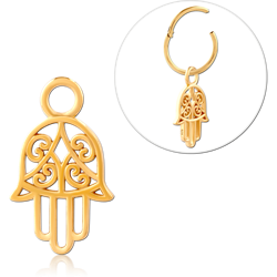 STERLING 925 SILVER GOLD PVD 18K SLIDING CHARM FOR HINGED SEGMENT RING